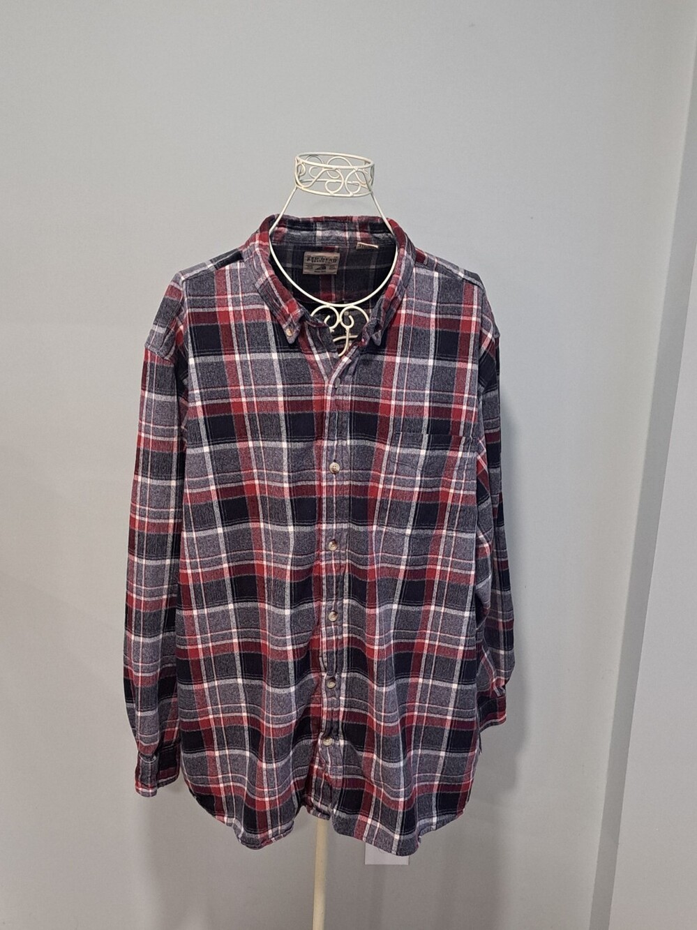 Red Head Men's Cabincore Rustic Grandpacore Woodland Cotton Flannel Shirt, 3X.
